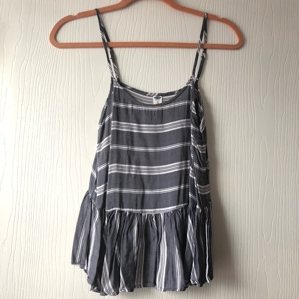 Striped Peplum Tank